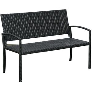 Modfu ZAHRADNÍ lavice z oceli 122x60x87 cm černá z polyratanu pro 2 osoby, odolná vůči UV záření a vlhkosti obraz