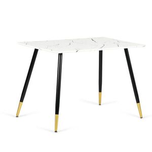 Urban Meuble JÍDELNÍ STŮL 110x70x75 cm obdélníkový bílý mramorový dekor obraz