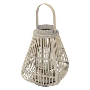 ECD-Germany BAMBUSOVÁ LAMPION V: 50 cm, dřevěná barva, styl boho obraz