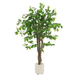 ML-DESIGN UMĚLÁ ROSTLINA Ficus 120 cm s kmenem z přírodního dřeva pro vnitřní i venkovní použití obraz