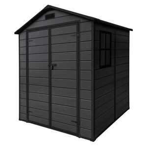 ECD-Germany ZÁHRADNÍ DOMEK z plastu s podlahou 5 m³ 151 x 182 x 220 cm tmavě šedý obraz