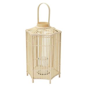 ECD-Germany BAMBUSOVÁ LAMPION H: 75 cm Barva dřeva Boho styl obraz