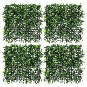 ECD-Germany UMĚLÉ rostliny, nástěnný panel, sada 4 ks, Pachysandra 50x50 cm, zelená, z plastu obraz