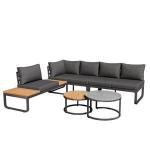Redom ZAHRADNÍ sada 123, 5/58/66 cm s 2 stohovatelnými stolky, ergonomickým sezením a nastavitelnými nohami, Šedá obraz