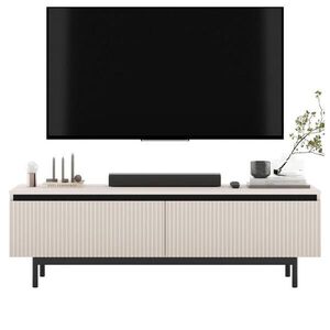 Meble Lindner TV-STOLEK Selene matný kašmír 140 cm s kovovým rámem obraz