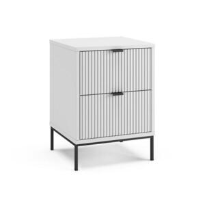 Vicco NOČNÍ STOLEK Eliza, Bílá/Černá, 40 x 55.4 cm se 2 zásuvkami obraz