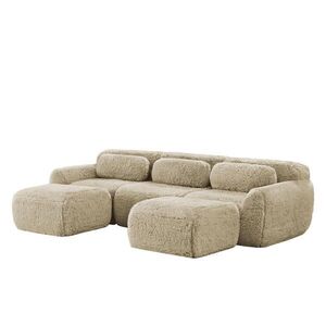OKWISH MODULÁRNÍ pohovka U světle khaki z plyše bez montáže s rutschfestní základnou obraz