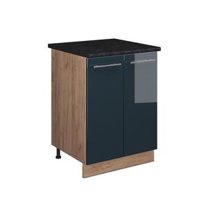 Vicco SKŘÍŇKA POD DŘEZ Fame-Line, Tmavě modrá s vysokým leskem/Zlatý mocný dub, 60 cm obraz