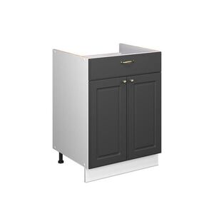 Vicco SPODNÍ SKŘÍŇKA PRO DŘEZ/VARNOU DESKU Fame-Line, Anthrazit-Gold Landhaus/Bílá, 60 cm se zásuvkou, bez pracovní desky obraz