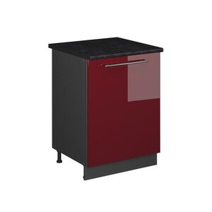 Vicco SPODNÍ SKŘÍŇKA KUCHYŇSKÉ LINKY Fame-Line, Bordó červená vysoký lesk/Antracit, 60 cm 1 dvířka s pracovní deskou obraz