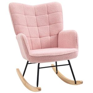 HOMCOM HOUPACÍ křeslo Relaxační křeslo do 120 kg, polyester, růžové 98x71x101cm obraz