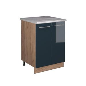 Vicco SKŘÍŇKA POD DŘEZ Fame-Line, Tmavě modrá s vysokým leskem/Zlatý mocný dub, 60 cm obraz
