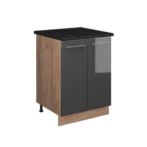 Vicco SKŘÍŇKA POD DŘEZ Fame-Line, Antracitový vysoký lesk/Zlatý mocný dub, 60 cm obraz