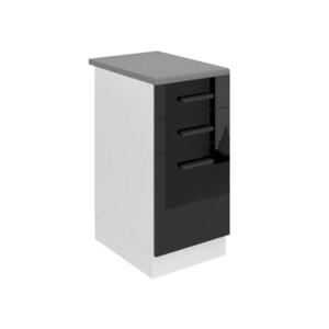 B BELINI GROUP KUCHYŇSKÁ SPODNÍ SKŘÍŇKA 40 cm s pracovní deskou, Černá lesklá obraz