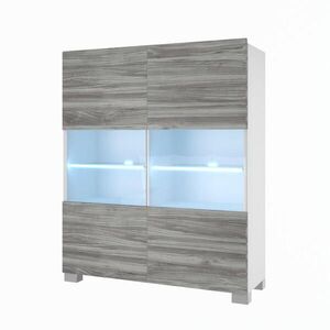 B BELINI GROUP VITRÍNA Vysoká skříň s LED osvětlením, Glamour dřevo obraz