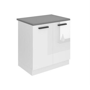 B BELINI GROUP SKŘÍŇKA POD DŘEZ 80 cm SDZ s pracovní deskou, s 2 dvířky, Bílá lesklá obraz