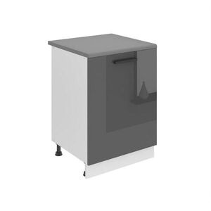 B BELINI GROUP KUCHYŇSKÁ SPODNÍ SKŘÍŇKA 60 cm SD s pracovní deskou, 1 dvířka, Stříbrná lesklá obraz