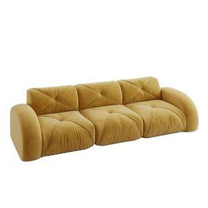 Modfu MODULÁRNÍ pohovka z chenillu 281x95x76 cm žlutá bez montáže, bezrámové provedení a měkké sezení obraz
