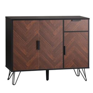 Modfu KOMODA z MDF a dřevotřísky 90x30x71, 5 cm černá v dekoru dřeva se zásuvkou obraz
