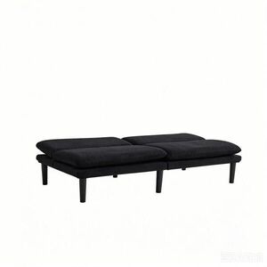 Modfu ROZKLÁDACÍ 2místná pohovka ze sametu 168x86x67 cm černá s polohovacím opěradlem a funkcí lůžka obraz