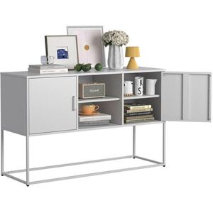 Modfu KOMODA z kovu 120x75x40 cm bílá se 6 přihrádkami, tichým magnetickým zavíráním a ochranou proti převrácení obraz