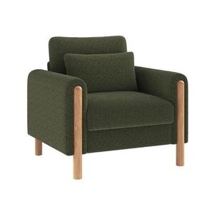 Redom RELAXAČNÍ křeslo 87/83/88, 5 cm s područkami a odnímatelným sedákem z imitace beránčí kůže, Zelená obraz