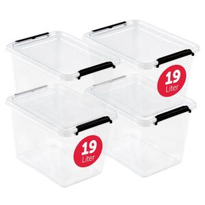 BOXXivo ÚLOŽNÉ boxy s víkem 19 l v sadě po 4 ks obraz