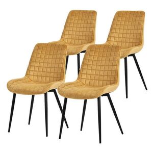 ML-DESIGN JÍDELNÍŽIDLA, SADA 4 KS, hořčičně žlutý samet obraz