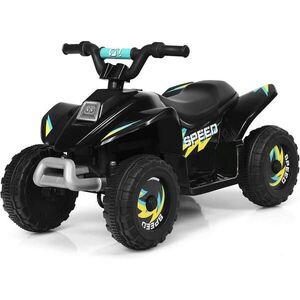 COSTWAY DĚTSKÁ MOTOCYKL 6V Elektrická dětská čtyřkolka Černá obraz