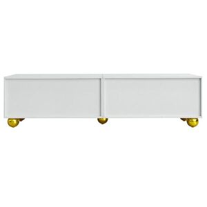 OKWISH TV stolek 170/38/44 cm bílý z dřevotřísky s dvířky na push-open a úložným prostorem obraz