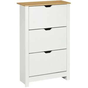 OKWISH BOTNÍK 72/26/112 cm bílý z dřevotřísky se 3 výklopnými zásuvkami pro 18 párů bot obraz