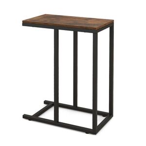 COSTWAY ODKLÁDACÍ STOLEK 64 cm hnědý obraz