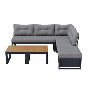 Modfu ZAHRADNÍ sedací souprava z polyesteru 191, 5x191, 5x79 cm šedá s úložným prostorem obraz
