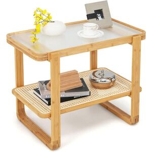 COSTWAY POMŮCŮVÝ STOLEK 55 cm, dřevo obraz