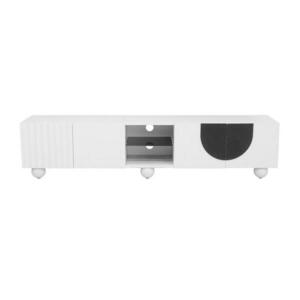 OKWISH TV stolek 180/40/41, 5 cm bílý z MDF a dřevotřísky s push-to-open úložným prostorem obraz