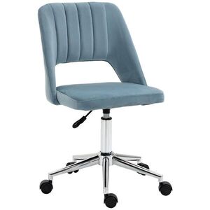 SHOPENTRA OTOČNÁ židle, modrý samet, ergonomická, do obývacího pokoje obraz