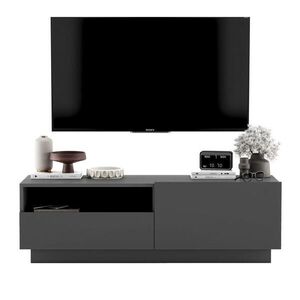 Meble Lindner TV stolek Enjoy Grafit mat 120 cm se zásuvkou a soklem obraz