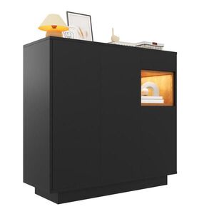 OKWISH BOTNÍK 105/39, 5/100, 5 cm černá a přírodní z dřevotřísky s LED osvětlením a zásuvkou obraz