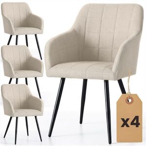 RAUMHIRSCH FURNITURE ČALOUNĚNÁ ŽIDLE, sada 4 ks, kovové nohy béžové, zlaté, x 54/82/58 obraz