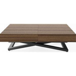 WFL GROUP KONFERENČNÍ STOLEK Cavetta U Výškově Nastavitelný a Rozkládací s Černou Kovovou Podnoží, Tobacco Franklin Walnut 120-200/80/27-76 cm obraz