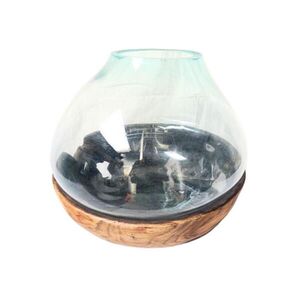 Ambia Home VÁZA, dřevo, sklo, 40 cm obraz