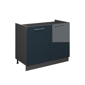 Vicco SKŘÍŇKA POD DŘEZ Fame-Line, Tmavě modrá s vysokým leskem/Antracit, 100 cm bez pracovní desky obraz