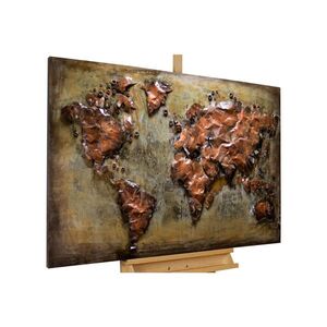 KUNSTLOFT KOVOVÝ OBRAZ KOVOVÁ MAPA, 100/70 CM obraz