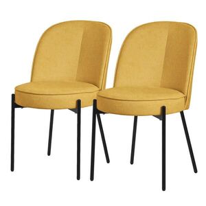 ML-DESIGN JÍDELNÍ ŽIDLE, sada 2 ks, hořčičná s látkovým potahem obraz