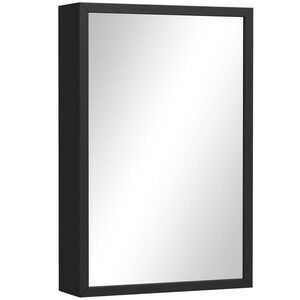 Kleankin ZRCADLOVÁ SKŘÍŇKA se 3 policemi, do ložnice, černá, 40 x 12 x 60 cm obraz