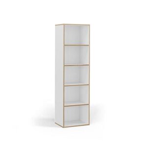 Vicco KNIHOVNA Tetrix Bílá 40 x 140 cm s 5 přihrádkami obraz