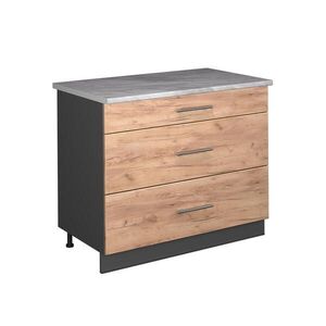 Vicco SPODNÍ SKŘÍŇKA KUCHYŇSKÉ LINKY Fame-Line, Zlatý mocný dub/Antracit, 100 cm, PD Mramor obraz