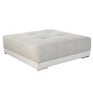 luma-home ČALOUNĚNÁ STOLIČKA XXL s pružinovým jádrem, Š120/H120/V39 cm (hodí se k pohovce BIG-SOFA) umělá kůže bílá + strukturovaná látka šedá béžová obraz