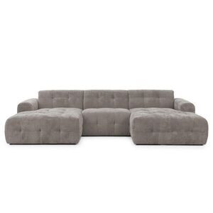 luma-home SEDACÍ SOUPRAVA ve tvaru písmene U s rafinovaným prošíváním, 6místná, 323 × 161 × 79 cm (Š×H×V), čalounění ze ženilky v barvě hnědá taupe / obraz