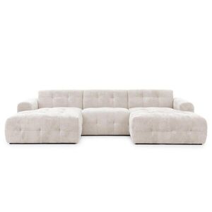 luma-home SEDACÍ SOUPRAVA ve tvaru písmene U s rafinovaným prošíváním, 6místná, 323 × 161 × 79 cm (Š×H×V), čalounění ze ženilky v béžové barvě / 21047 obraz